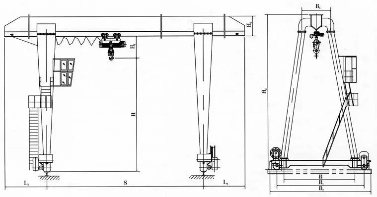 1000kg 2ton Aluminum Rubber Tyred Electric Hoist Motor Small Portable Gantry Crane Parts Trolley Price